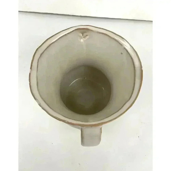 Small Ceramic Vase Pottery With Handles Beige 5" Tall - Picture 6 of 11